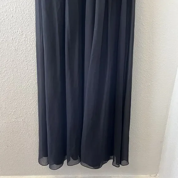 BCBG MaxAzria Dress Size 0 Silk Black Long Cap Sleeve Formal Black Tie Classic - Picture 12 of 16